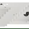 Mexen Ben chiuvetă de granit cu o cuvă și picurător stânga 600 x 500 mm, albă, sifon negru - 6522605000-20-B