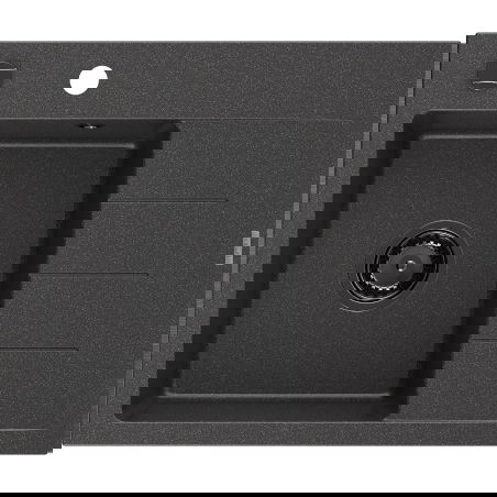 Mexen Ben chiuvetă de granit cu 1 compartiment, cu picurător stânga 600 x 500 mm, negru cu pete, sifon negru - 6522605000-76-B