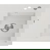 Mexen Ben chiuvetă de granit cu o cuvă și scurgător dreapta 600 x 500 mm, alb, sifon crom - 6523605000-20
