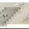 Mexen Ben chiuvetă din granit cu 1 compartiment cu scurgător dreapta 600 x 500 mm, bej, sifon crom - 6523605000-69