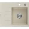 Mexen Ben gránit mosogató 1-medencés csepegtetővel, jobb, 600 x 500 mm, bézs, króm szifon - 6523605000-69