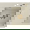 Mexen Ben chiuvetă de bucătărie din granit 1-cameră cu scurgător dreapta 600 x 500 mm, bej, sifon auriu - 6523605000-69-G