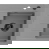 Mexen Ben chiuvetă de granit cu 1 cuvă și scurgător, dreapta 600 x 500 mm, gri, sifon negru - 6523605000-71-B