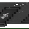 Mexen Ben chiuvetă granitică cu 1 cuvă și picurător dreapta 600 x 500 mm, negru/argintiu metalic, sifon cromat - 6523605000-73