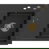 Mexen Ben chiuvetă de granit 1-cameră cu scurgător dreapta 600 x 500 mm negru/argintiu metalic, sifon auriu - 6523605000-73-G