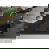 Mexen Ben chiuvetă de granit 1-cameră cu scurgător dreapta 600 x 500 mm negru/argintiu metalic, sifon auriu - 6523605000-73-G