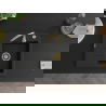 Mexen Ben chiuvetă de granit 1-cameră cu scurgător dreapta 600 x 500 mm negru/argintiu metalic, sifon auriu - 6523605000-73-G