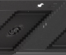 Mexen Ben chiuvetă de granit cu 1 compartiment și picurător, dreapta 600x500 mm, negru/argintiu metalic sifon negru