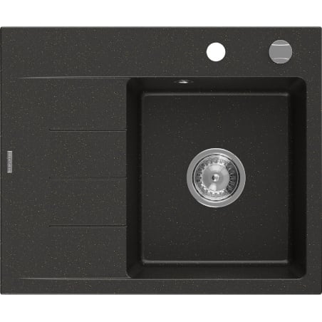 Mexen Ben 1 rekeszes, csepegtetős gránit mosogató, jobb oldali, 600 x 500 mm, fekete/arany metál, krómozott szifon