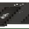 Mexen Ben chiuvetă granit 1-camerală cu scurgător dreapta 600 x 500 mm, negru/auriu metalizat, sifon cromat - 6523605000-75