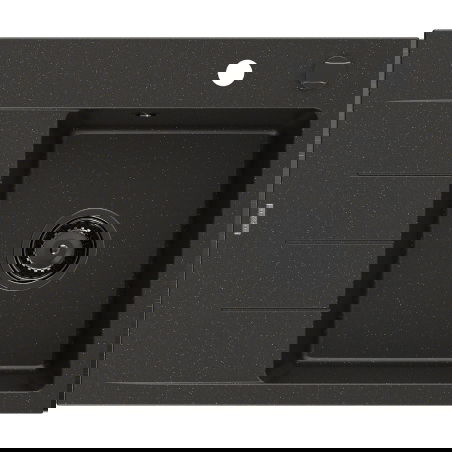 Mexen Ben chiuvetă de granit cu 1 compartiment și picurător, dreapta 600 x 500 mm, negru/auriu metalizat sifon negru