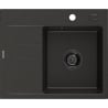 Mexen Ben gránit mosogató 1-medencés csepegtetővel, jobb oldali, 600 x 500 mm, fekete/arany metál fekete szifon