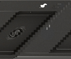 Mexen Ben chiuvetă de granit cu 1 compartiment și picurător, dreapta 600 x 500 mm, negru/auriu metalizat sifon negru