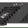 Mexen Ben chiuvetă de granit cu 1 cuvă și scurgător dreapta 600 x 500 mm, negru punctat, sifon crom - 6523605000-76