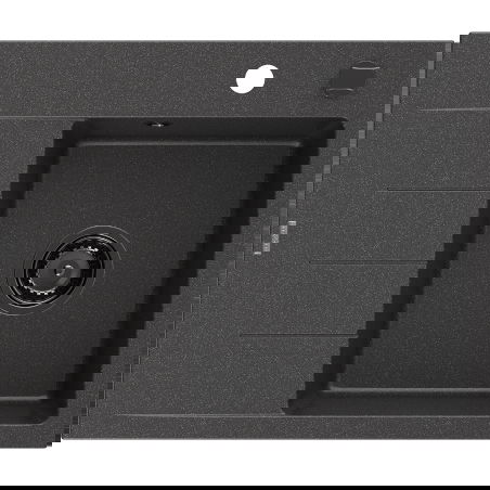 Mexen Ben chiuvetă din granit cu 1 cuvă cu scurgător, dreapta 600 x 500 mm, neagră pistruiată, sifon negru