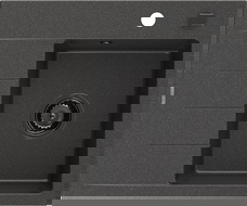 Mexen Ben chiuvetă din granit cu 1 cuvă cu scurgător, dreapta 600 x 500 mm, neagră pistruiată, sifon negru