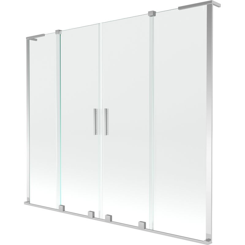 Mexen Velar L Duo kétszárnyú toló kádparaván 180 x 150 cm, átlátszó, króm - 896-180-003-02-01