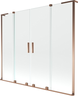 Panou glisant pentru cadă Mexen Velar L Duo cu 2 aripi 180 x 150 cm, transparent, aur roz - 896-180-003-02-60