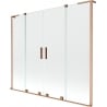 Mexen Velar L Duo paravan de baie cu 2 uși glisante 180 x 150 cm, transparent, cupru periat - 896-180-003-02-65