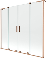 Mexen Velar L Duo perete pentru cadă cu 2 uși glisante 180 x 150 cm, transparent, cupru periat - 896-180-003-02-65