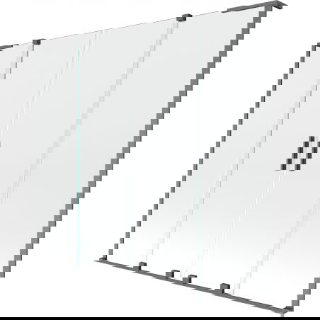 Mexen Velar L Duo paravan de cadă, cu 2 canaturi glisante, 180 x 150 cm, transparent, gri armă periat - 896-180-003-02-66