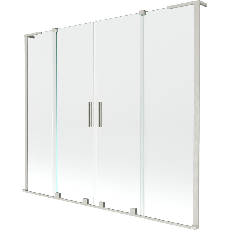 Mexen Velar L Paravan de baie Duo cu 2 uși glisante 180 x 150 cm, transparent, nichel periat - 896-180-003-02-97