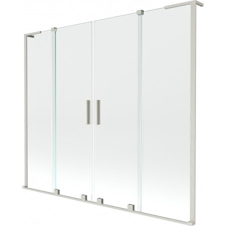 Mexen Velar L Paravan de baie Duo cu 2 uși glisante 180 x 150 cm, transparent, nichel periat - 896-180-003-02-97