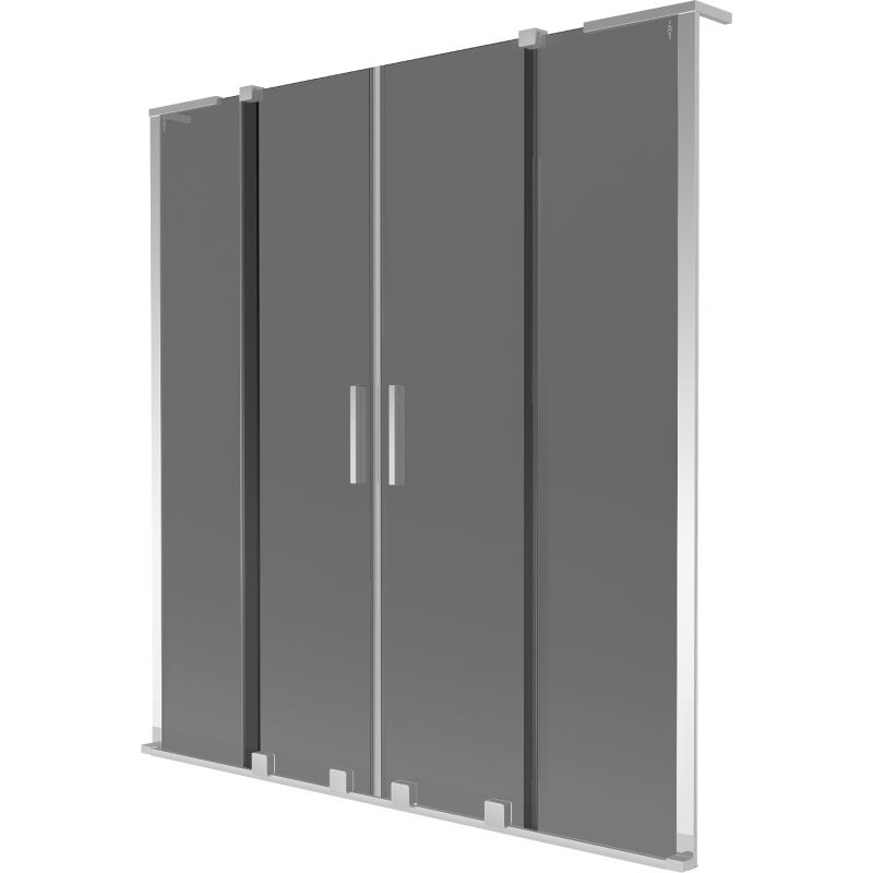 Mexen Velar L Duo paravan pentru cadă cu 2 panouri glisante 140 x 150 cm, grafit, crom - 896-140-003-42-01