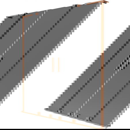 Mexen Velar L Duo paravan de baie cu 2 uși glisante 140 x 150 cm, grafit, cupru periat - 896-140-003-42-65