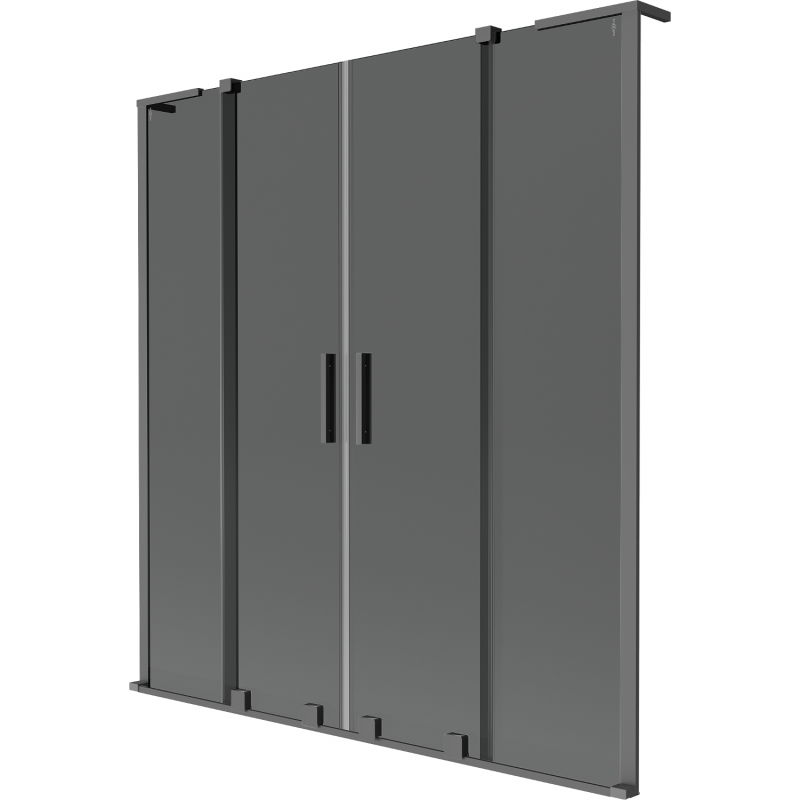 Mexen Velar L Duo paravan de cadă 2 uși glisante 140 x 150 cm, grafit, gun metal - 896-140-003-42-95