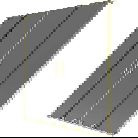 Mexen Velar L Duo paravan de cadă 2 panouri culisante 160 x 150 cm, grafit, auriu - 896-160-003-42-50