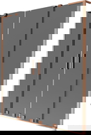 Mexen Velar L Duo kád feletti paraván, 2-szárnyú tolóajtós, 160 x 150 cm, grafit, csiszolt réz - 896-160-003-42-65