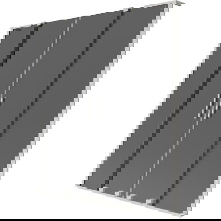 Mexen Velar L Duo paravan de cadă cu 2 canate culisante 160 x 150 cm, grafit, nichel periat - 896-160-003-42-97