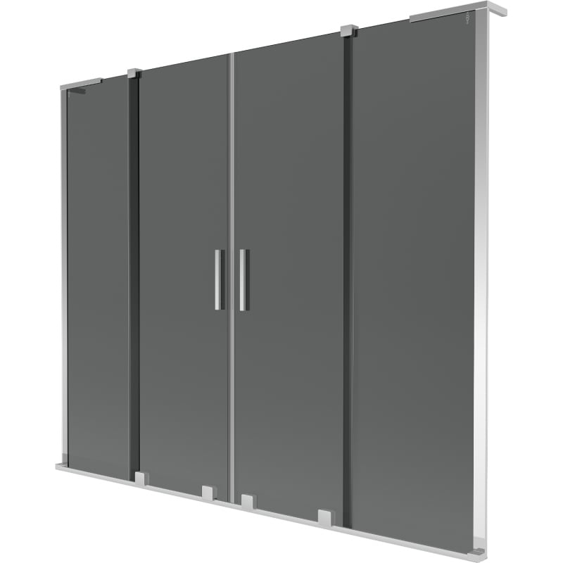 Mexen Velar L Duo paravan pentru cadă cu 2 canaturi glisante 170 x 150 cm, grafit, crom - 896-170-003-42-01