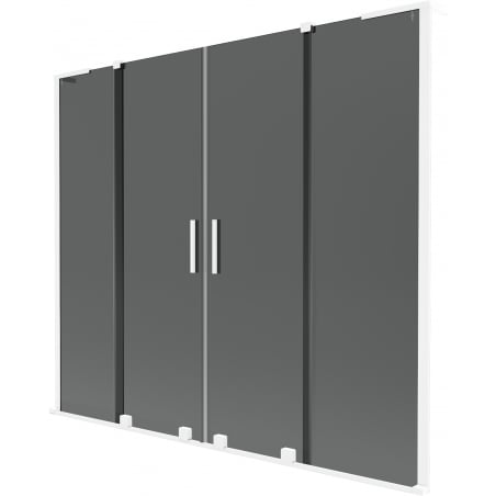 Mexen Velar L Duo paravan de baie cu 2 uși glisante 170 x 150 cm, grafit, alb - 896-170-003-42-20