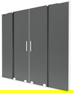 Mexen Velar L Duo kádparaván 2-szárnyas toló 170 x 150 cm, grafit, fehér - 896-170-003-42-20