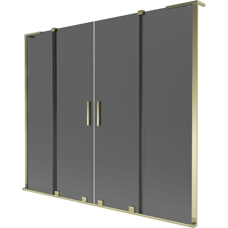 Mexen Velar L Duo kétpaneles, toló kádparaván 170 x 150 cm, grafit, arany - 896-170-003-42-50
