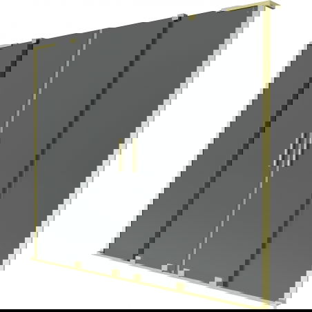 Mexen Velar L Duo paravan cadă cu 2 uși glisante 170 x 150 cm, grafit, auriu periat - 896-170-003-42-55