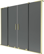 Mexen Velar L Duo fürdőkád paraván, 2-szárnyú toló, 170 x 150 cm, grafit, arany kefe - 896-170-003-42-55