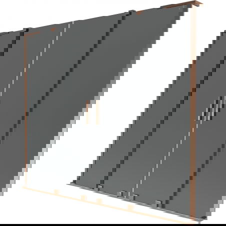 Mexen Velar L Duo paravan de cadă cu două panouri glisante 170 x 150 cm, grafit, aur roz - 896-170-003-42-60