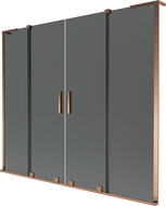 Mexen Velar L Duo kétszárnyú, toló kádparaván 170 x 150 cm, grafit, rózsaarany - 896-170-003-42-60