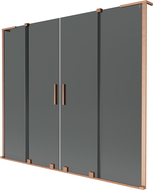Mexen Velar L Duo fürdőkádparaván 2-szárnyú toló 170 x 150 cm, grafit, kefélt réz - 896-170-003-42-65