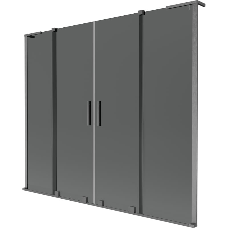 Mexen Velar L Duo paravan de cadă, 2 aripi, glisant, 170 x 150 cm, grafit, gri metalic periat - 896-170-003-42-66