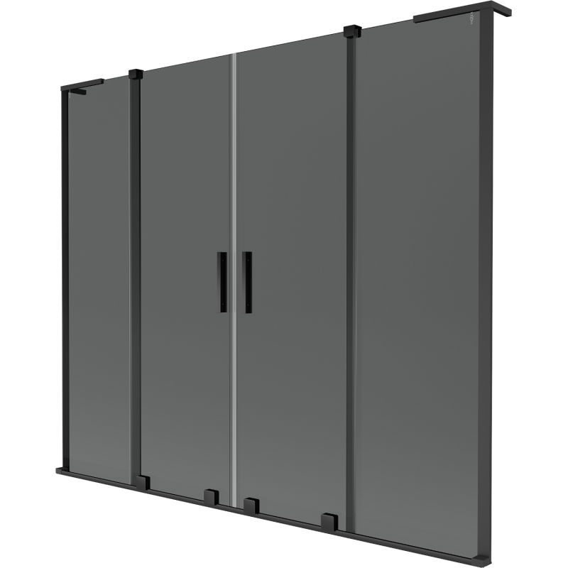 Mexen Velar L Duo paravan cadă 2 canaturi culisante 170 x 150 cm, grafit, negru - 896-170-003-42-70
