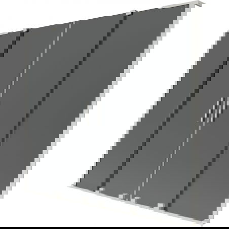 Mexen Velar L Paravan de baie Duo cu 2 panouri glisante 170 x 150 cm, grafit, nichel periat - 896-170-003-42-97