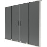Mexen Velar L Duo paravan de cadă, cu 2 panouri glisante, 170 x 150 cm, grafit, nichel periat - 896-170-003-42-97