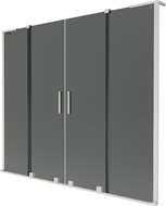 Mexen Velar L Duo paravan de cadă, cu 2 panouri glisante, 170 x 150 cm, grafit, nichel periat - 896-170-003-42-97