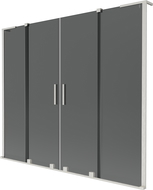 Mexen Velar L Paravan de baie Duo cu 2 panouri glisante 170 x 150 cm, grafit, nichel periat - 896-170-003-42-97