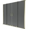 Mexen Velar L Duo fürdőkád paraván, 2-szárnyú tolóajtó, 200 x 150 cm, grafit, arany - 896-200-003-42-50