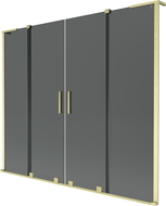 Mexen Velar L Duo cabină de cadă, 2 uși glisante, 200 x 150 cm, grafit, auriu periat - 896-200-003-42-55